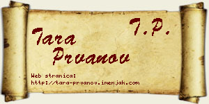Tara Prvanov vizit kartica